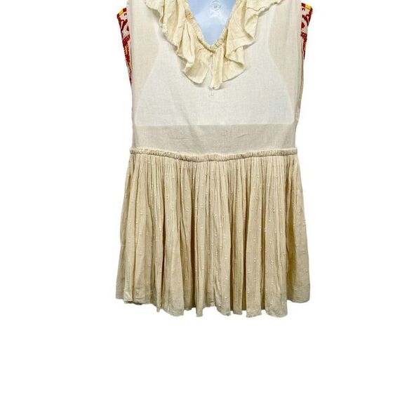 Free People Embroidered Day Glow Mini Open Back Ruffle Peasant Boho Dress - Picture 10 of 12